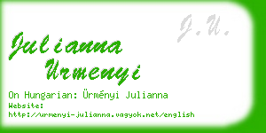 julianna urmenyi business card