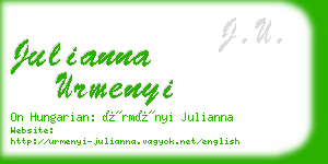 julianna urmenyi business card